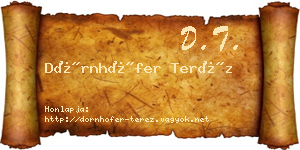 Dörnhöfer Teréz névjegykártya